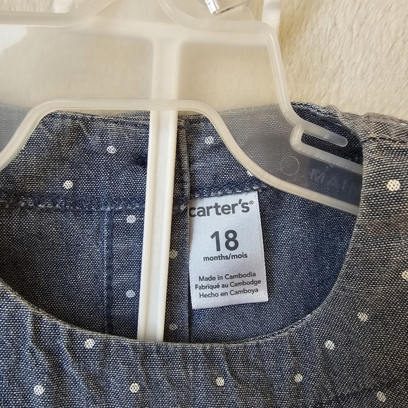 CARTER'S | Chambray Cotton Denim Polka Dot Top & Legging Set - Picture 5 of 8